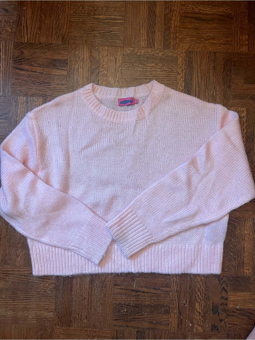 Edikted Crewneck Sweater Knit Light Pink